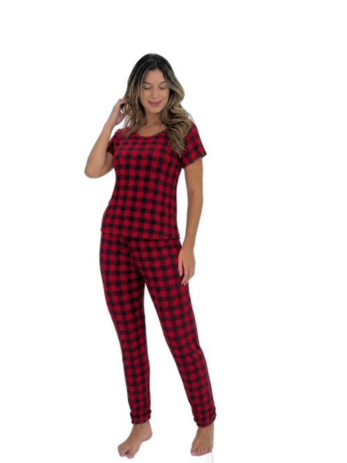 PIJAMA FEM SUEDE MC PJ017
