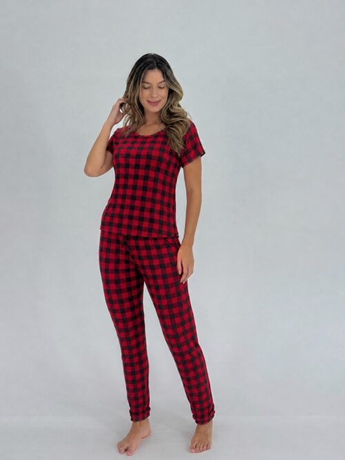 PIJAMA FEM SUEDE MC PJ017