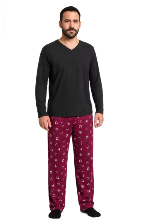 Pijama Masculino Suede Manga Longa